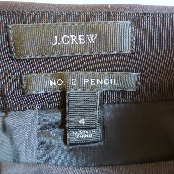 J. Crew Black No. 2 Pencil Skirt Stretch Cotton 4 (Fits M/S) - Picture 9 of 10